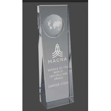 CRY1828 Crystal with Engraved Globe